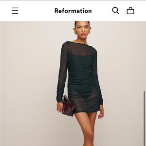 Reformation Black Sheer Dress